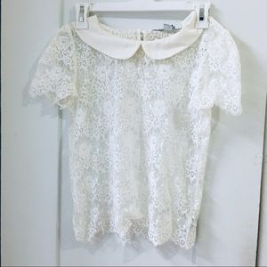 Forever 21 Lace Collar Top